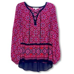 Gorgeous Black Rain Anthro Boho Blouse